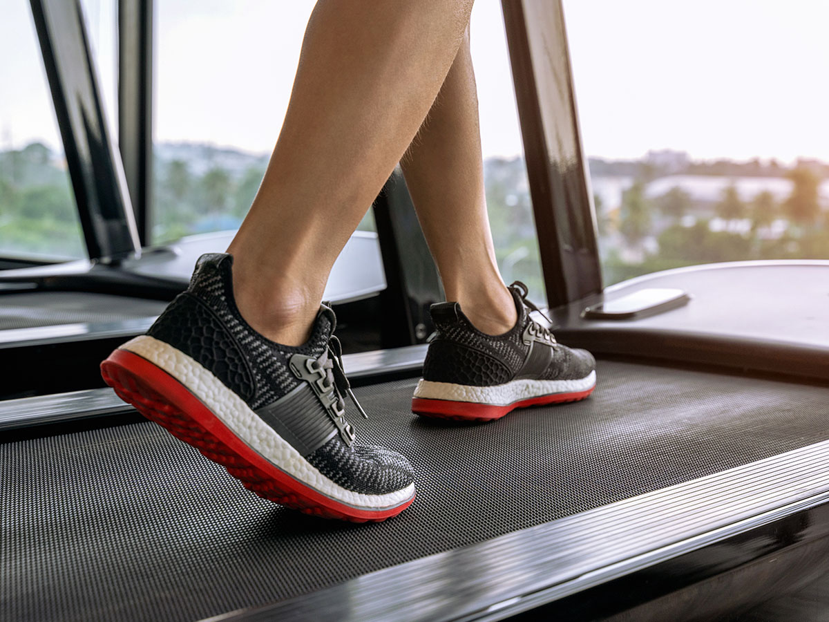 Image of a woman on a treadmill