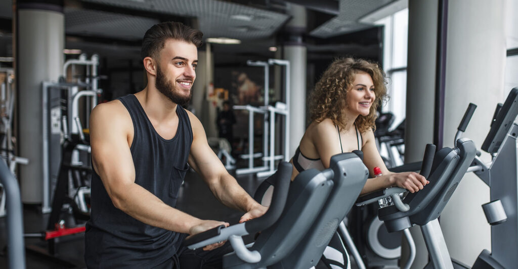 Image of a couple working out