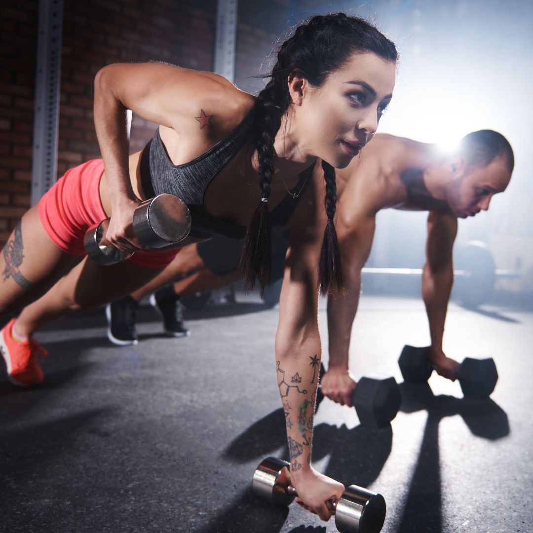 People working out in a gym