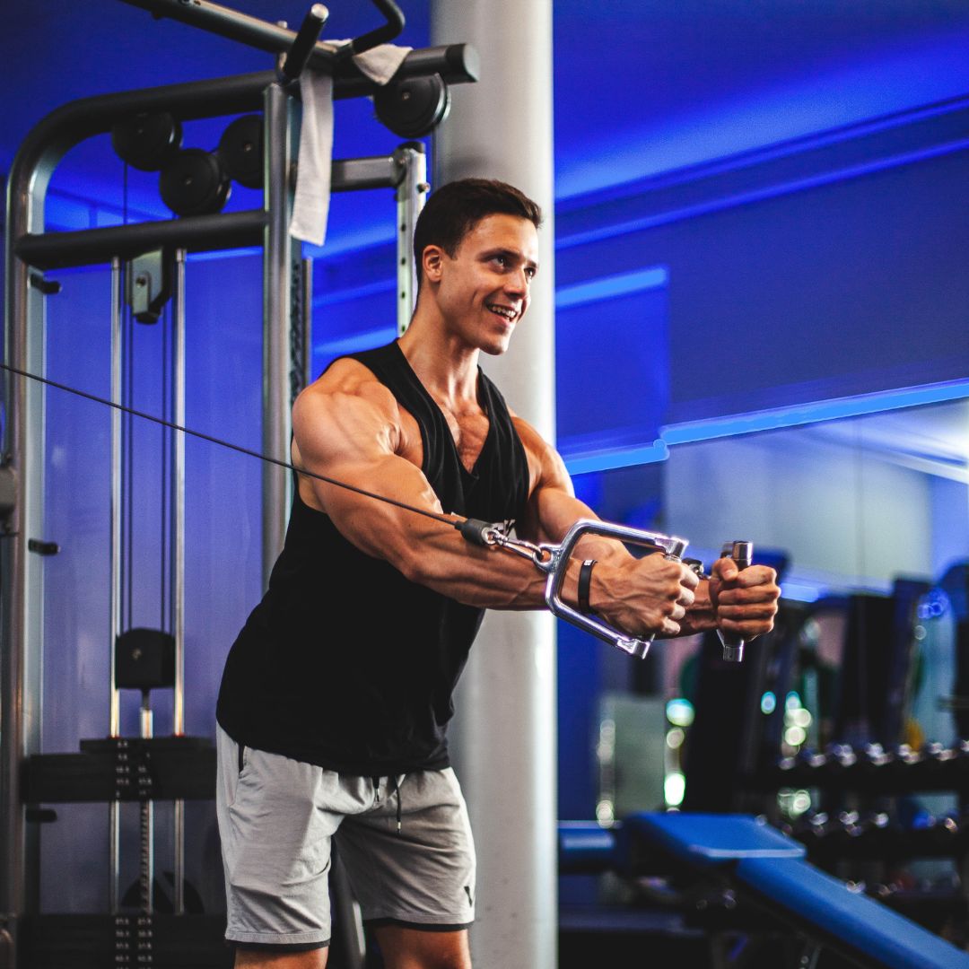 Man using gym machine