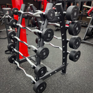 20 - 100 EZ Curl Barbell with Rack